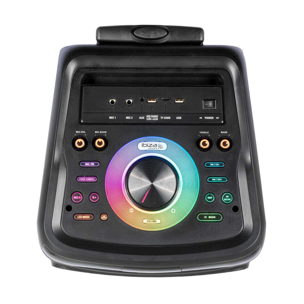 IBIZA Festhøjttaler m. Lys og karaoke funktion
