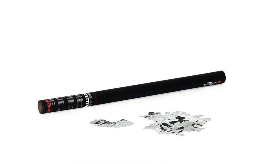 Konfettiputki käsikäyttöinen (hopea, 80cm)