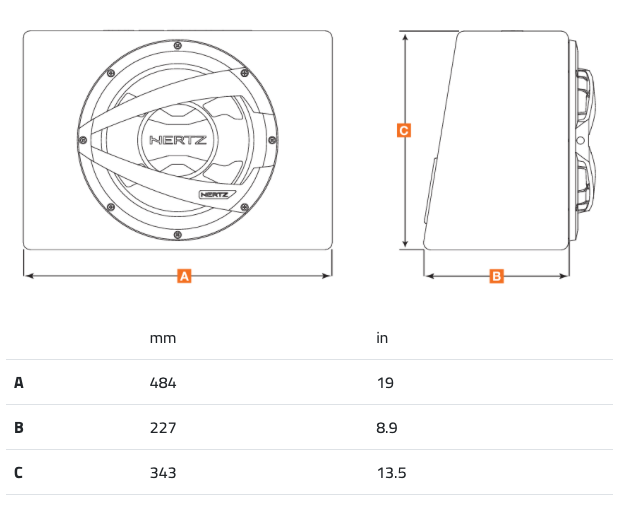 HERTZ SUB-BOX (1000W, 12")