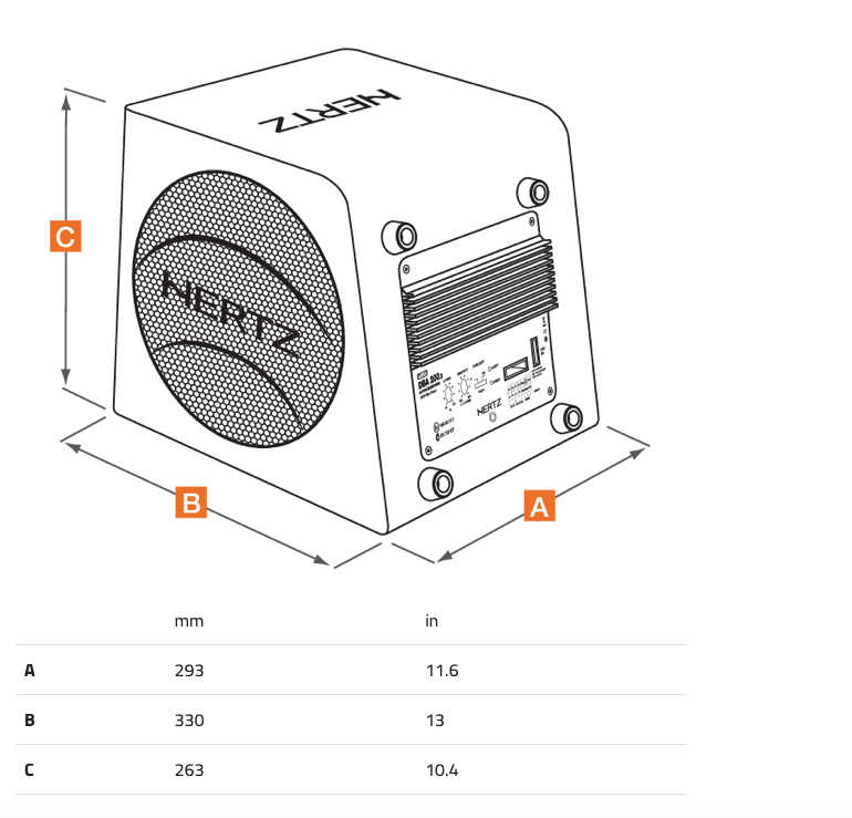 HERTZ Aktiivinen subwoofer (140W, 8")