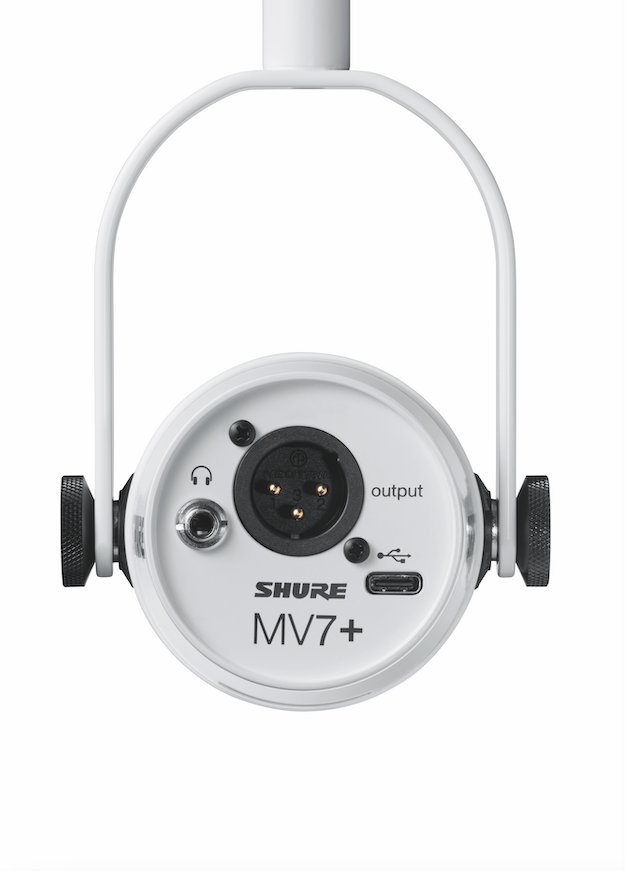 Shure MV7+ Podcast-mikrofoni (valkoinen)