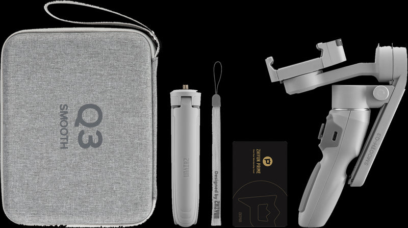 Zhiyun Smooth Q3 Combo Mobile Stabilizer valolla varustettuna