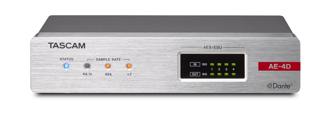 Tascam AE-4 AES/EBU Dante -muunnin, 2 tuloa / 2 lähtöä, XLR
