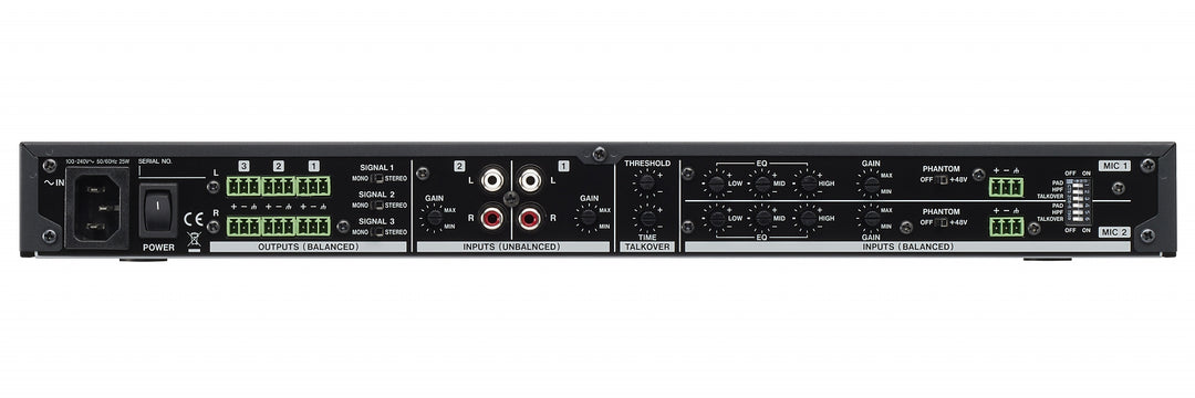 Tascam MZ-123BT asennusmiksseri 3 vyöhykettä 2 mic/2 line in