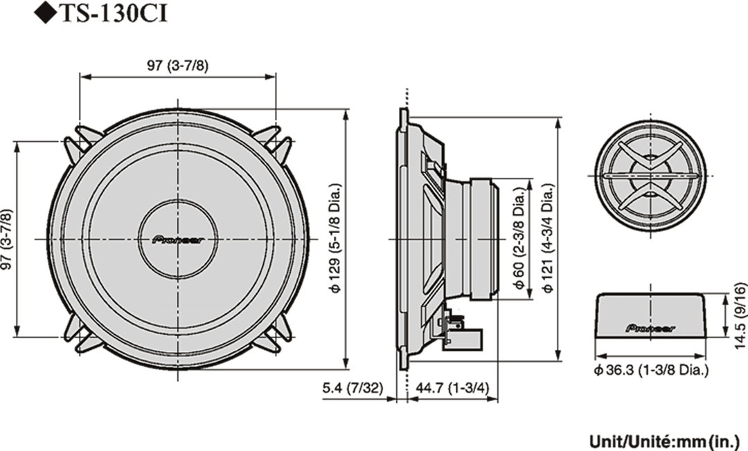 Pioneer TS-130Ci Autokaiutin (13cm, 5,25")
