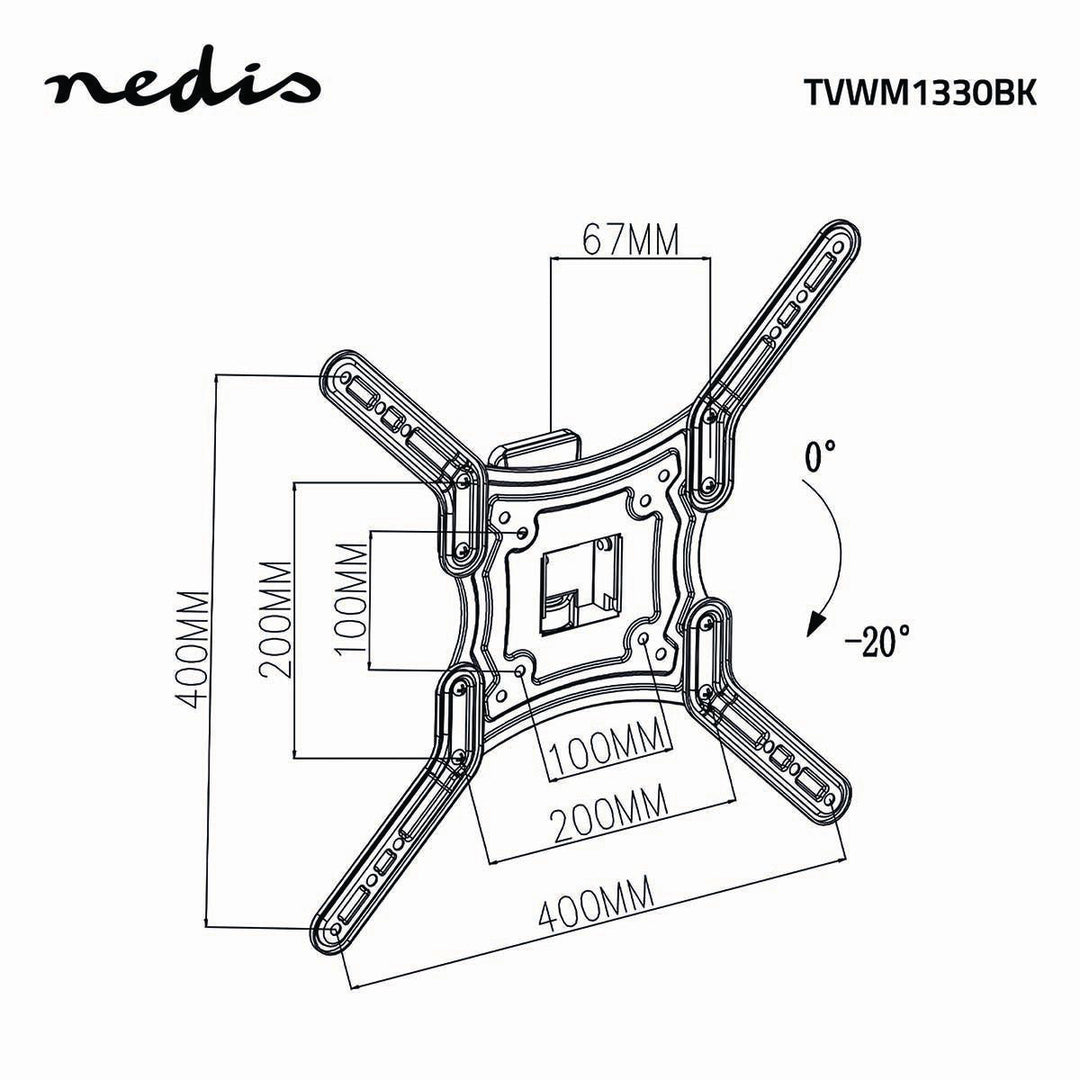 TV Kiinnike Täysin Liikkuva (23-55", 30kg)