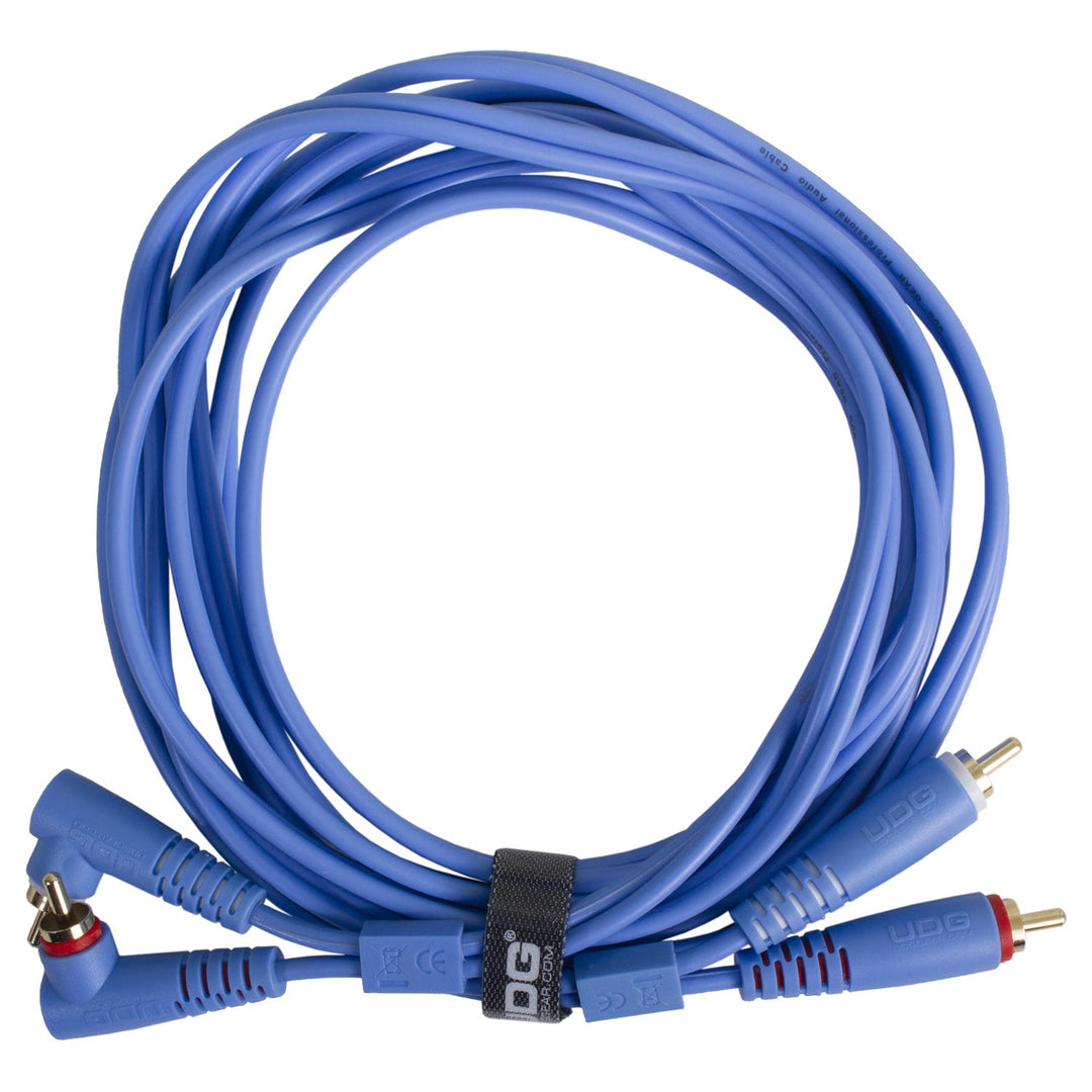 UDG Ultimate Audio-kaapeli Set RCA suora-RCA kulmikas sininen 3 m