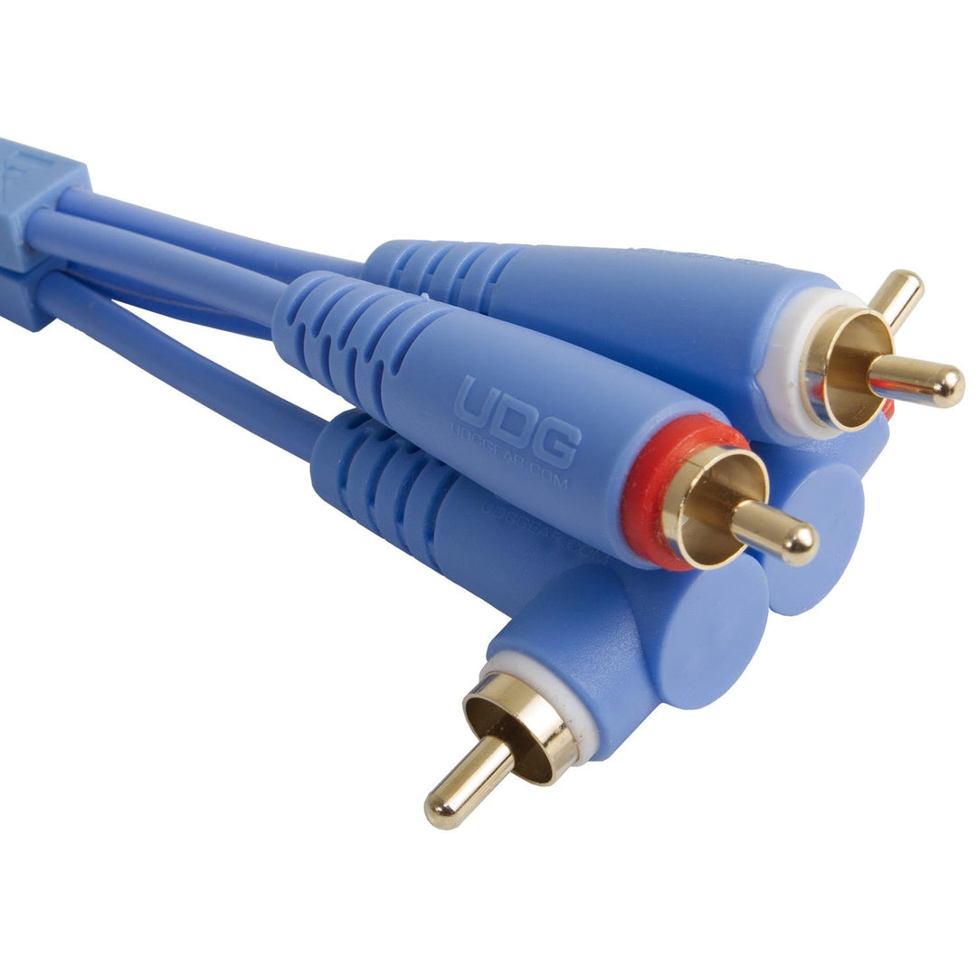 UDG Ultimate Audio-kaapeli Set RCA suora-RCA kulmikas sininen 3 m