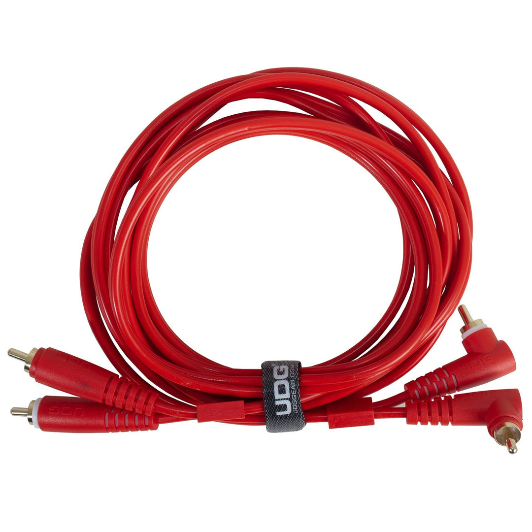 UDG Ultimate Audio-kaapeli Set RCA suora-RCA kulmikas punainen 3 m