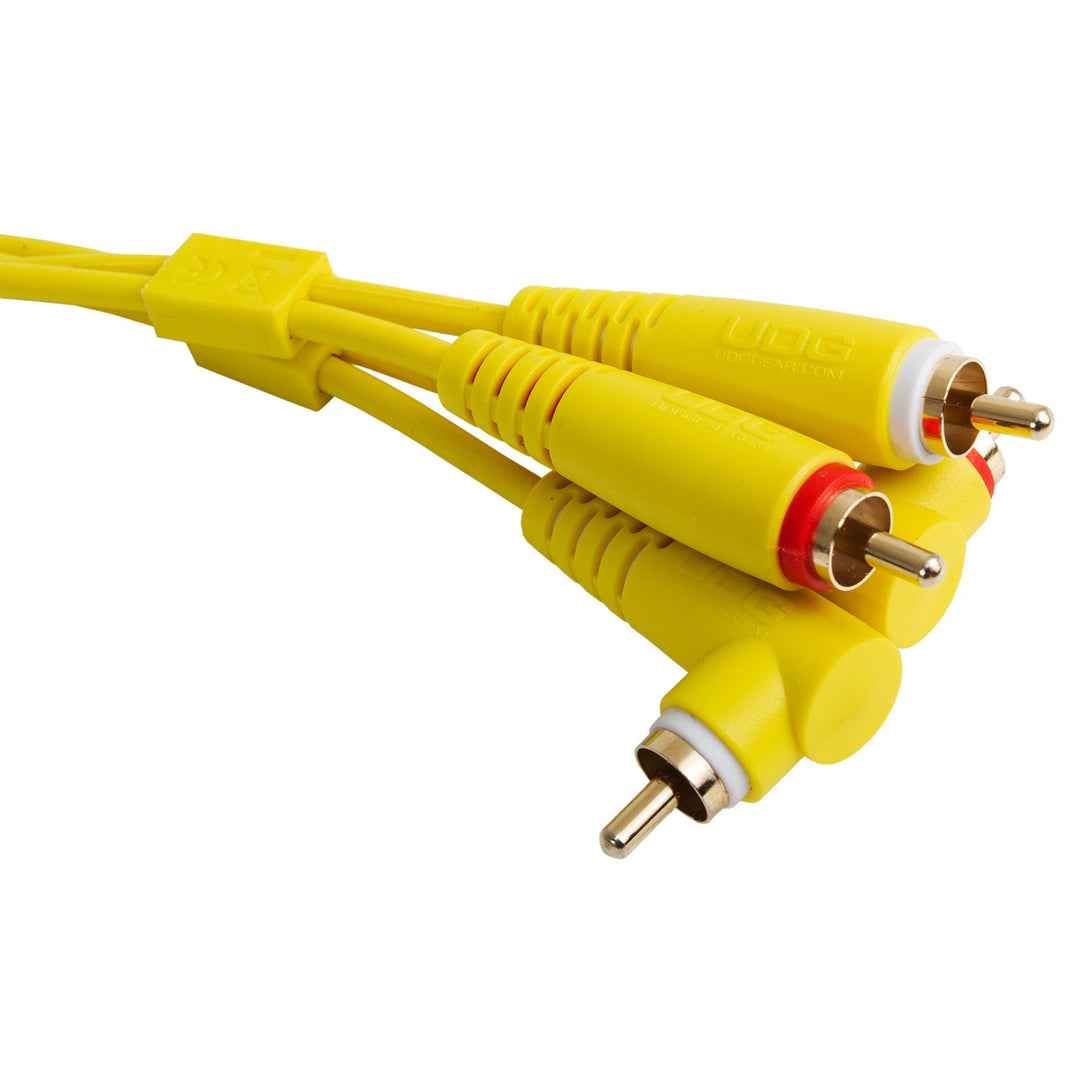 UDG Ultimate Audio-kaapeli Set RCA suora-RCA kulmikas keltainen 3 m