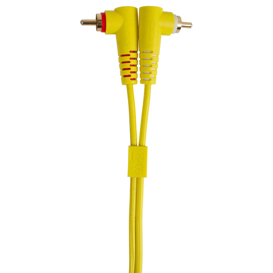 UDG Ultimate Audio-kaapeli Set RCA suora-RCA kulmikas keltainen 3 m