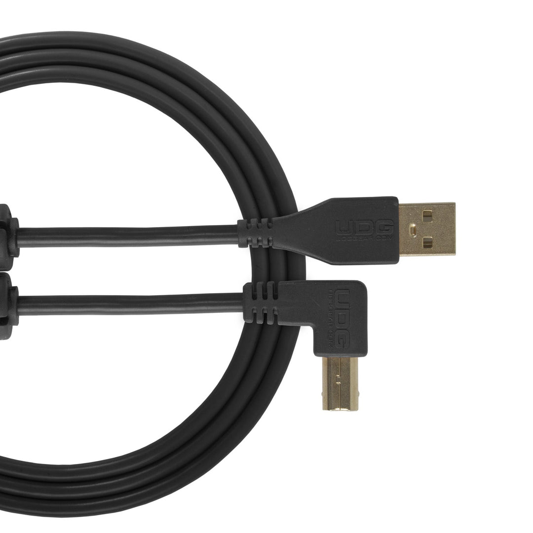 UDG Ultimate audio-kaapeli USB 2.0 A-B musta kulmikas 1m