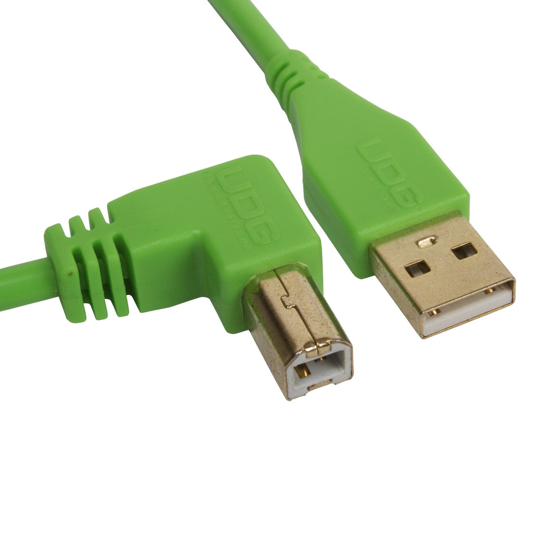 UDG Ultimate audio-kaapeli USB 2.0 A-B vihreä kulmikas 3m