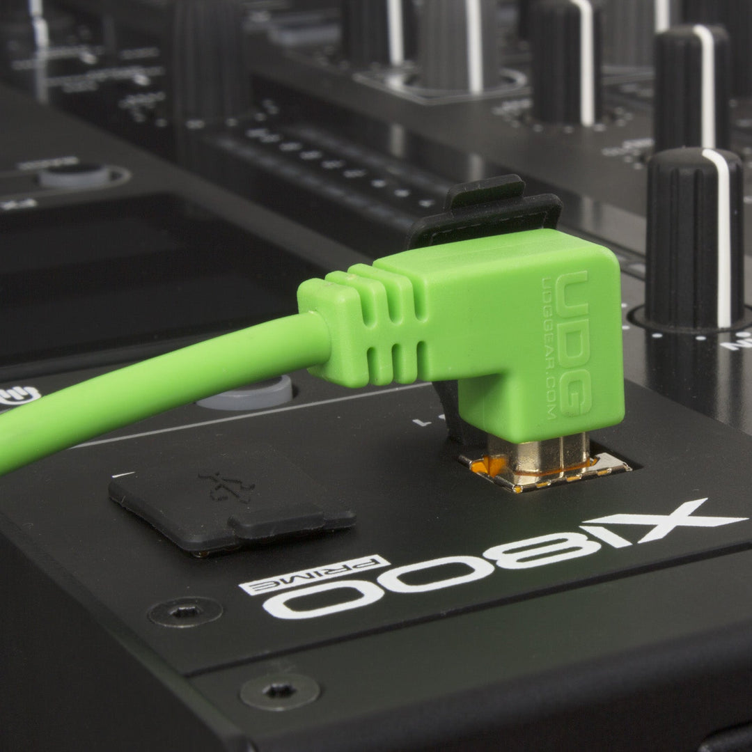UDG Ultimate audio-kaapeli USB 2.0 A-B vihreä kulmikas 1m