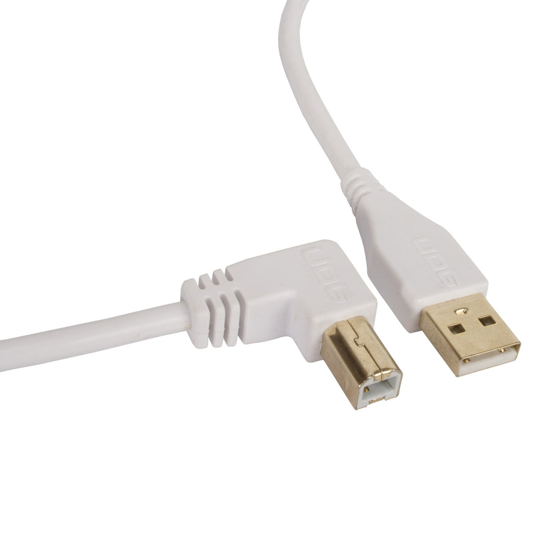 UDG Ultimate audio-kaapeli USB 2.0 A-B valkoinen kulmikas 2m