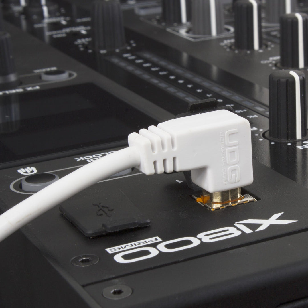 UDG Ultimate audio-kaapeli USB 2.0 A-B valkoinen kulmikas 2m