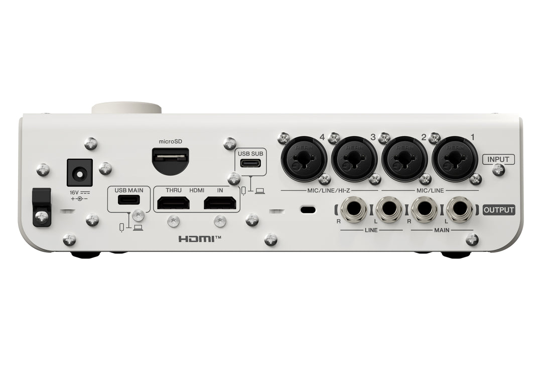 Yamaha URX44V USB-C audio/video -äänikortti (valkoinen) - videoversio