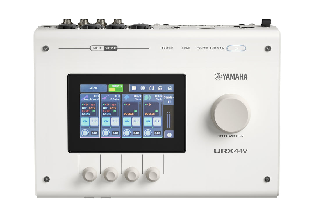 Yamaha URX44V USB-C audio/video -äänikortti (valkoinen) - videoversio