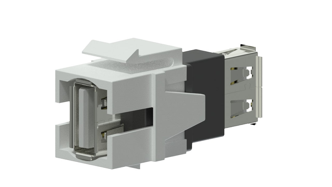 Keystone-sovitin USB 2.0a–USB 2.0a, White