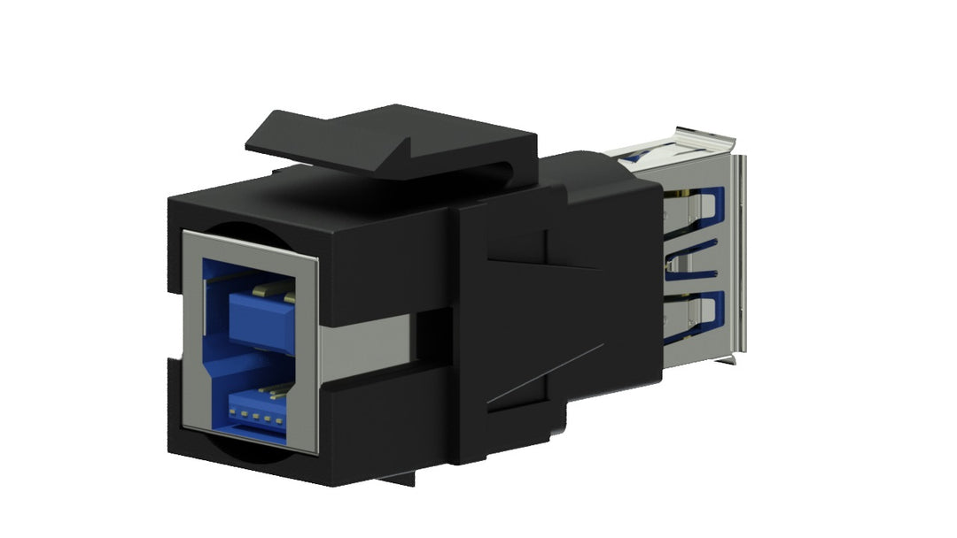 Keystone-adapteri usb 3.0a → usb 3.0 b, Musta