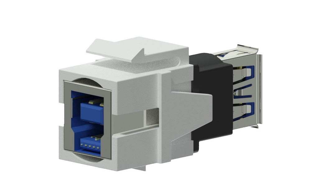 Keystone adapteri usb 3.0a to usb 3.0 b, Hvid