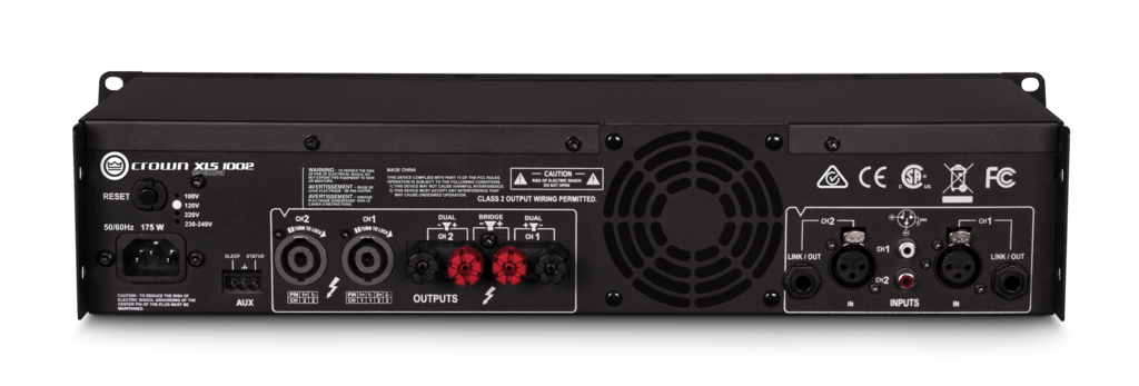 Crown XLS1002 - 2-kanavainen vahvistin 2x350W @ 4Ω DSP:llä