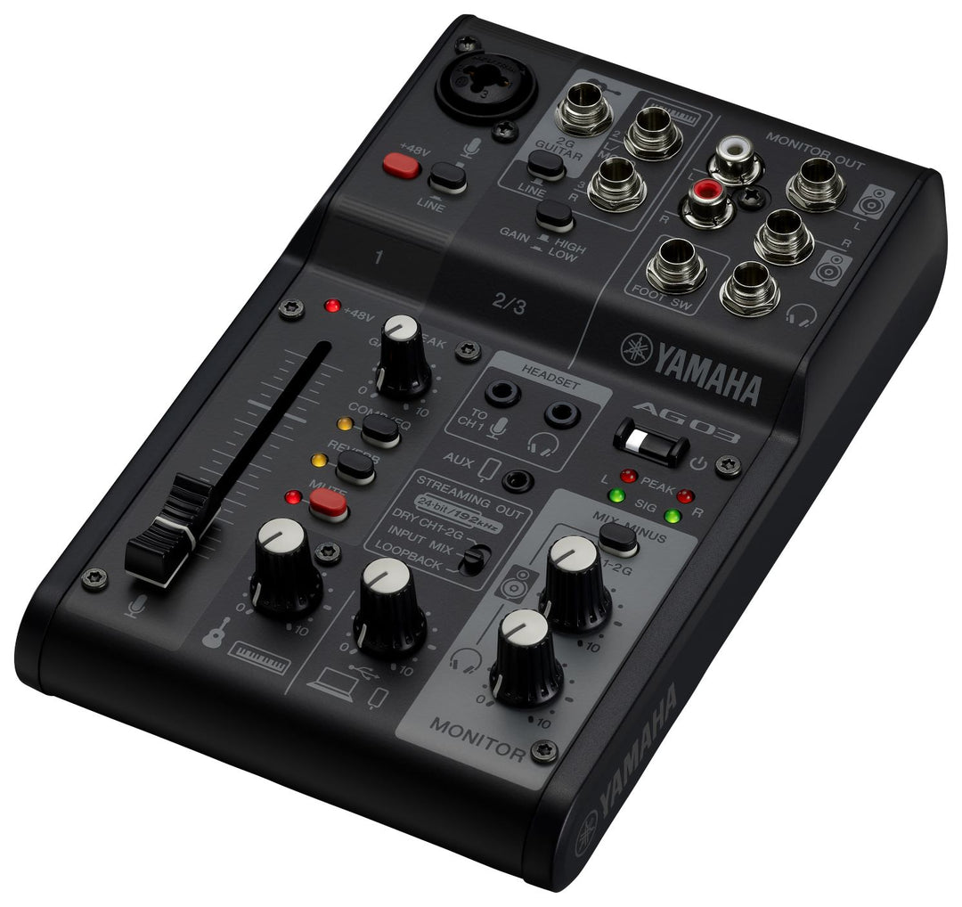 Yamaha AG03 MkII - Live Streaming Mixer (Musta)