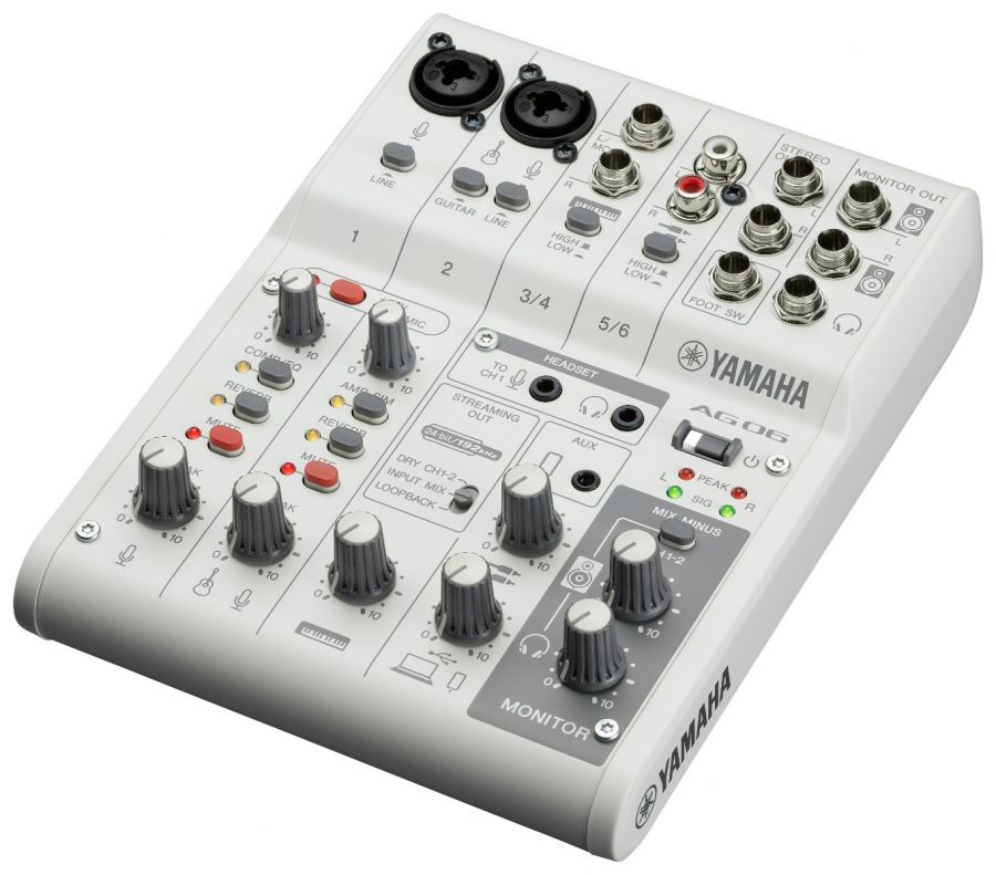 Yamaha AG06 MkII Live Streaming Mixer (valkoinen)
