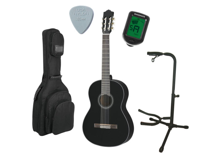 Yamaha C40II Klassinen espanjalainen kitara Aloituspaketti (Musta)