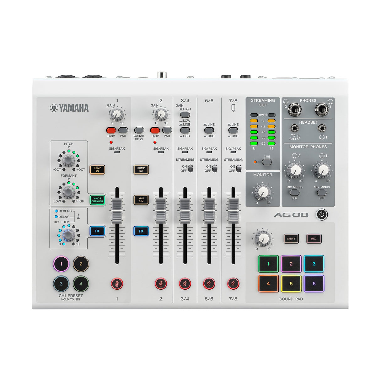 Yamaha AG08 Live Streaming Mixer (valkoinen)