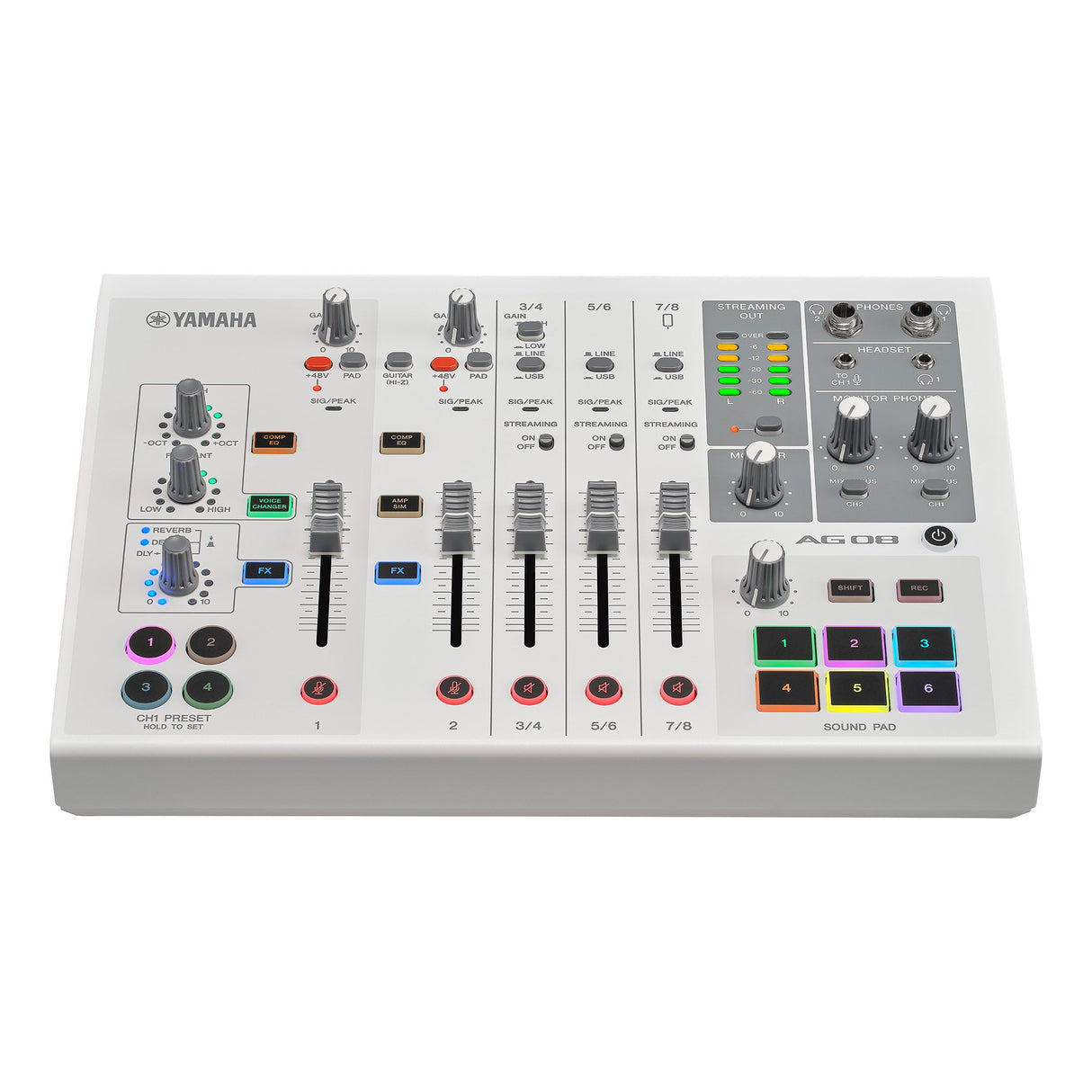 Yamaha AG08 Live Streaming Mixer (valkoinen)
