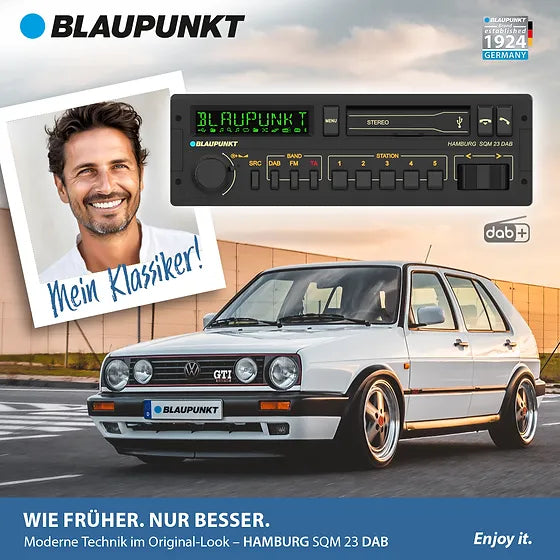 Blaupunkt Hamburg SQM 23 DAB autoradio, jossa on DAB+ ja Bluetooth