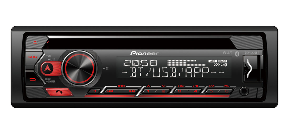 Pioneer DEH-S420BT 1-DIN Autostereo m. CD, Bluetooth ja USB