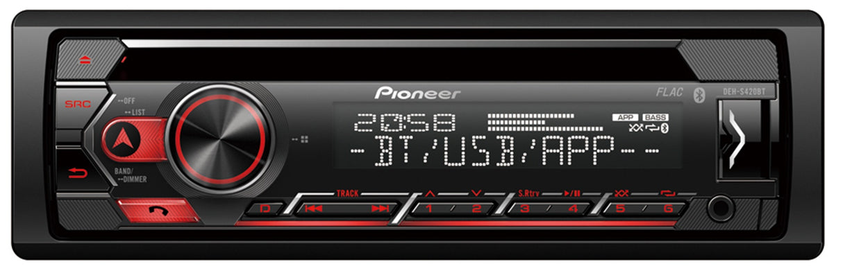 Pioneer DEH-S420BT 1-DIN Autostereo m. CD, Bluetooth ja USB