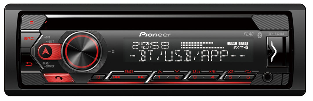 Pioneer DEH-S420BT 1-DIN Autostereo m. CD, Bluetooth ja USB