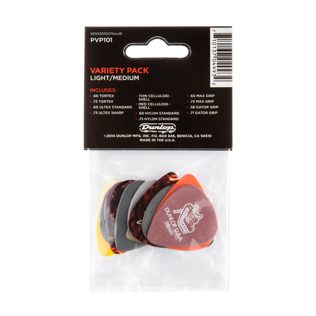 Dunlop PVP101 Plektrat 12 kpl. Sekalainen (Light/Medium)