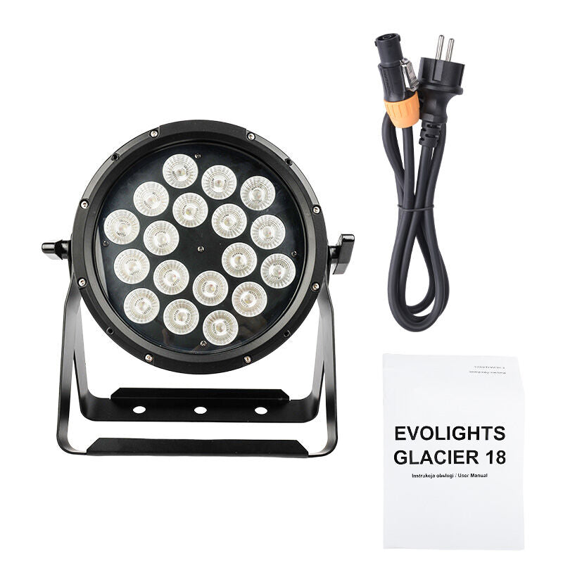 Evolights Glacier 18 LED PAR IP65 – 18x12W RGBWA-UV