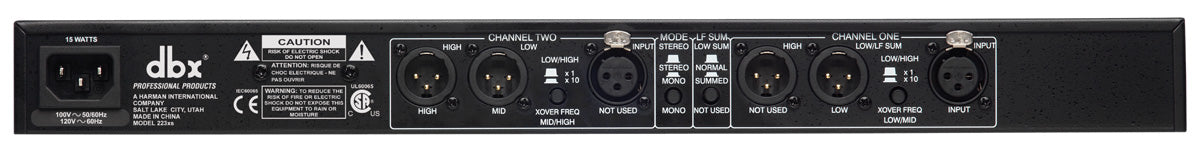 dbx 223XS Stereo 2-Way/Mono 3-Way Crossover (2-tie/Mono 3-tie)
