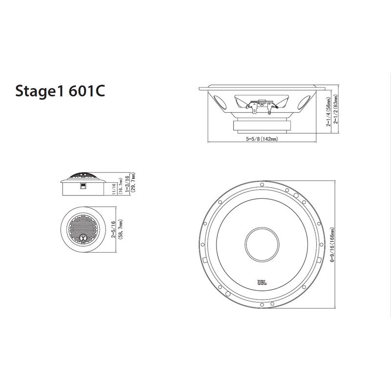 JBL Stage1 601C Autokaiutinsarja (16cm)