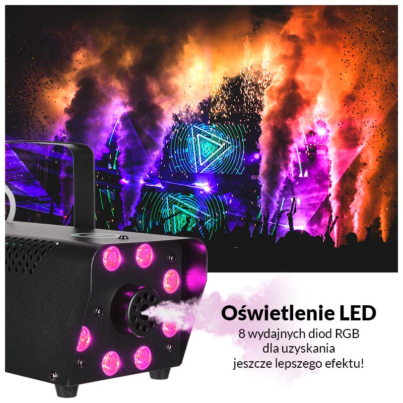 Light4Me Fog 500 LED Fog Machine 500W RGB LED-valolla