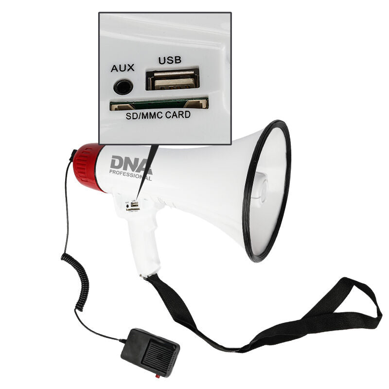 DNA MEGA1 megafoni 30W, jossa Bluetooth, USB, AUX & MicroSD
