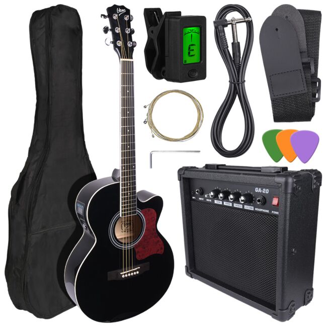 V-Tone EAG SET BK sähkö-akustinen kitara + vahvistin, Sort