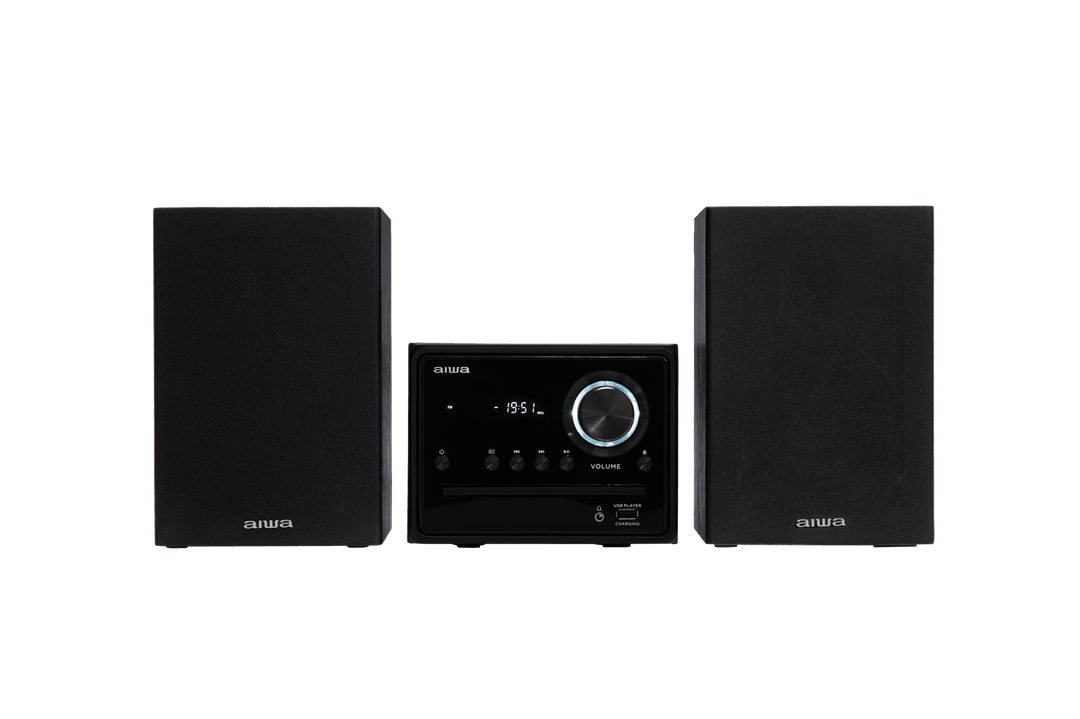 AIWA MCBT-350 Micro Hi-Fi -järjestelmä 20 W Bluetoothilla, CD:llä, FM:llä ja USB:llä