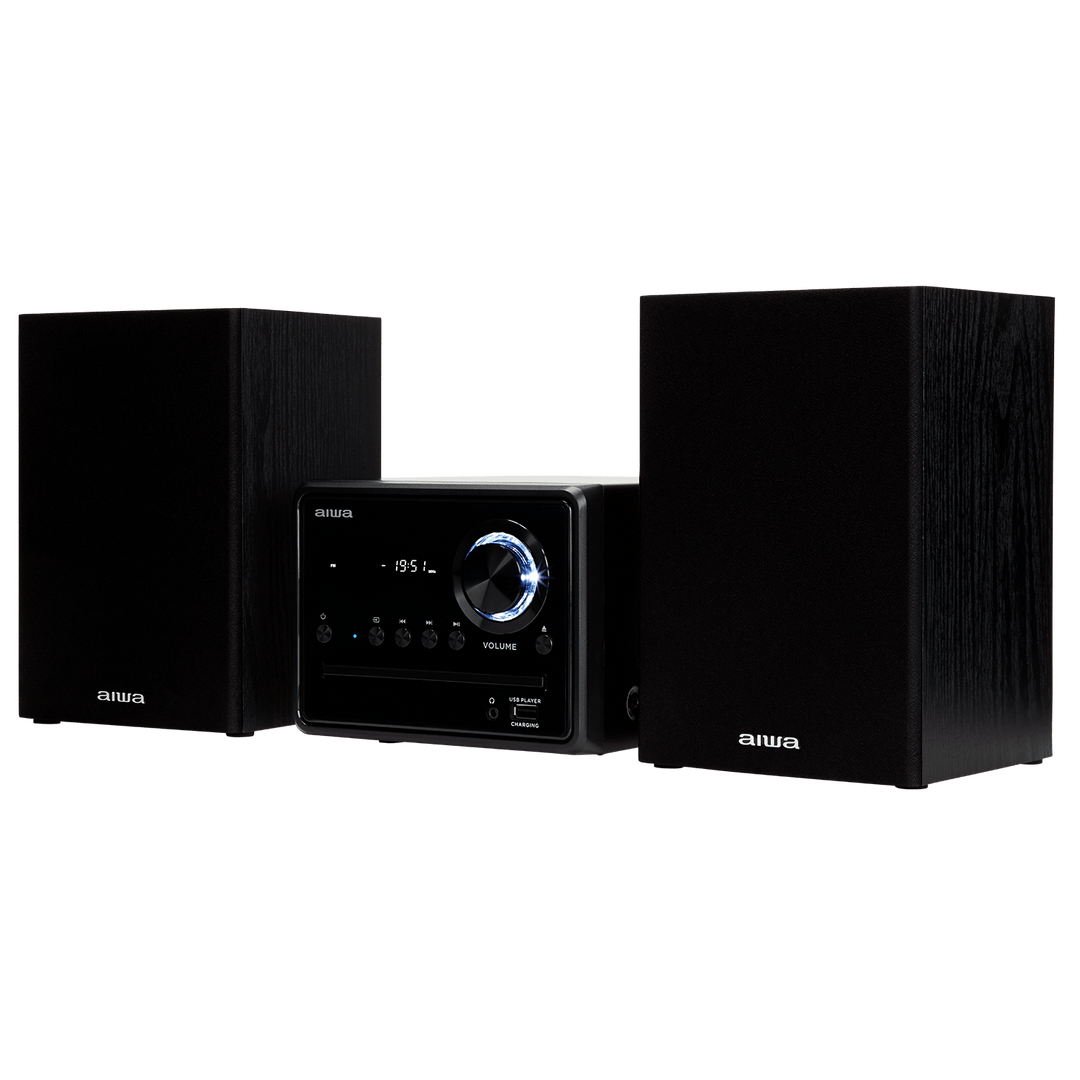 AIWA MCBT-350 Micro Hi-Fi -järjestelmä 20 W Bluetoothilla, CD:llä, FM:llä ja USB:llä