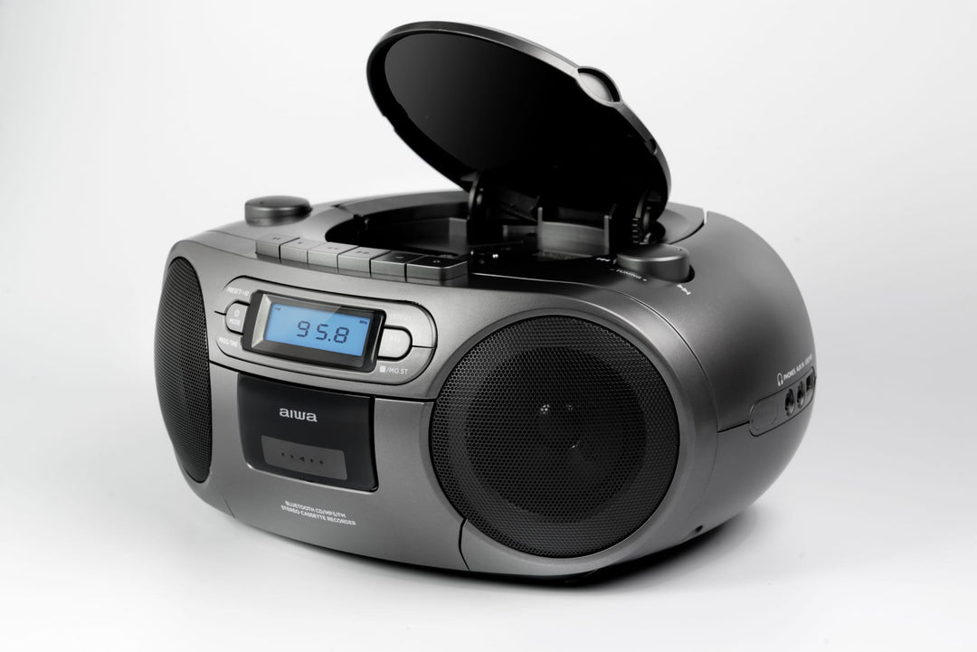 AIWA RC-250 Boombox – CD, Kassette, Bluetooth & FM, grå