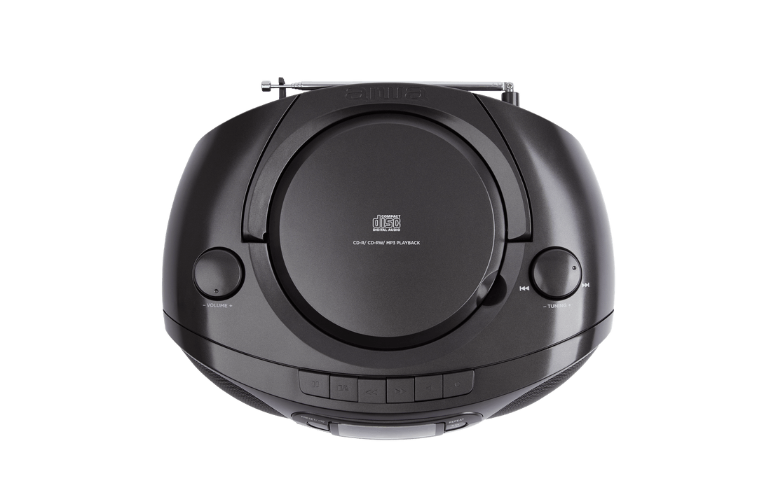 AIWA RC-250 Boombox – CD, kasetti, Bluetooth ja FM, musta