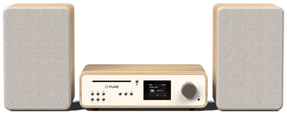 Pure Classic Stereo Hi-Fi System – DAB+, CD, Bluetooth, 100W, Egetræ