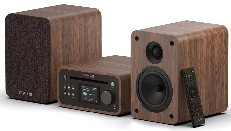 Pure Classic Stereo Mini Hi-Fi System – DAB+, CD, Bluetooth, 40W, Valnød