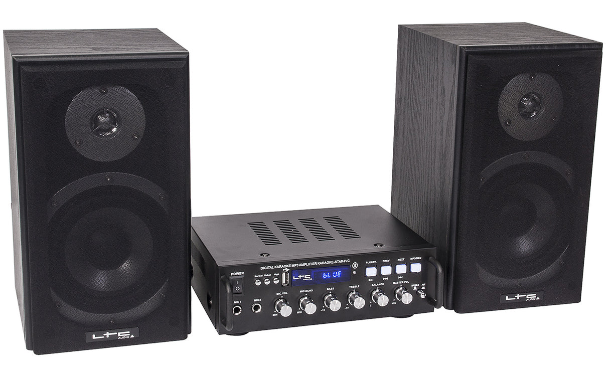 Karaoke-järjestelmä Bluetoothilla ja kaiulla, 2 x 75W