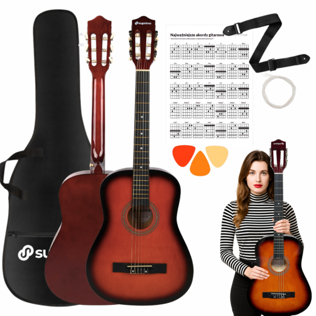 SUPRIMO CGS2 SB klassinen kitarasetti 4/4, sunburst
